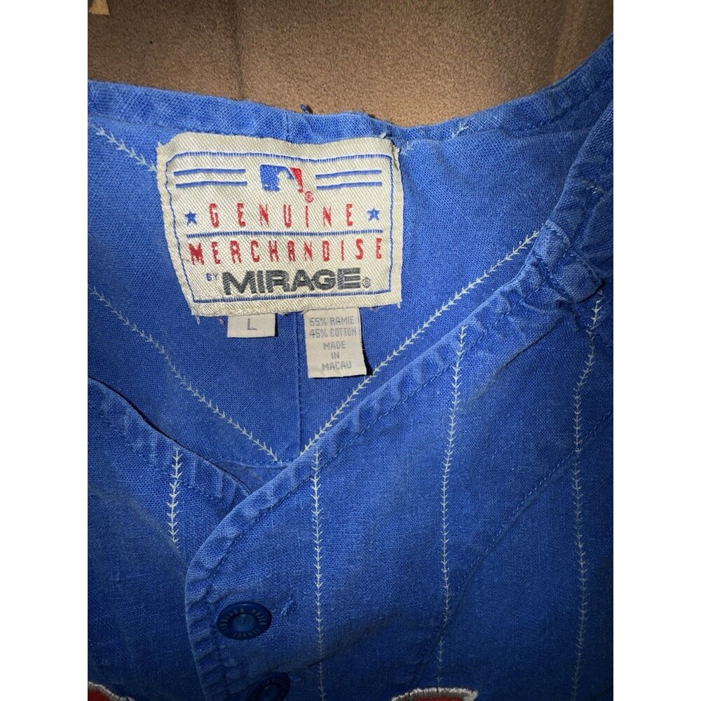 Vintage Chicago Cubs Sammy Sosa Jersey Large, Mirage Mens Blue Cotton Button Up - Picture 5 of 10
